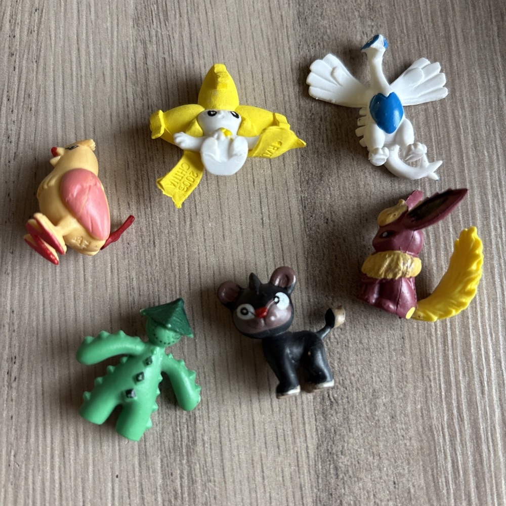 Pokemon Mini Figure 6 Lot Tomy Auldey RL Pk China 2006-2007 Lugia Jirachi Litleo